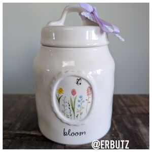 Rae Dunn BLOOM Spring Canister with Wildflower and Butterfly Detail 🦋🌷